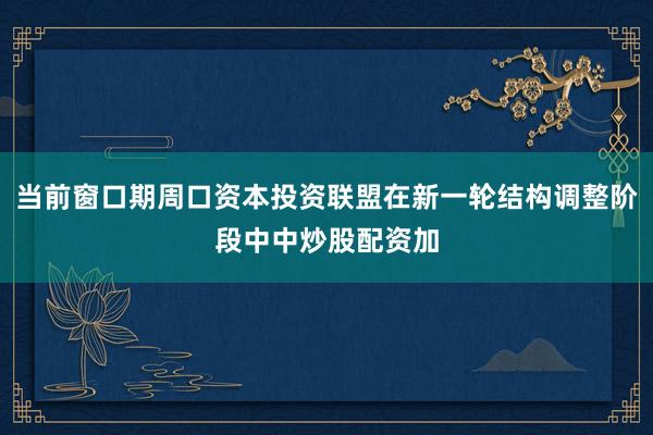 当前窗口期周口资本投资联盟在新一轮结构调整阶段中中炒股配资加