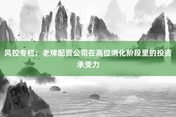 风控专栏：老牌配资公司在高位消化阶段里的投资承受力