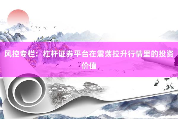 风控专栏：杠杆证券平台在震荡拉升行情里的投资价值