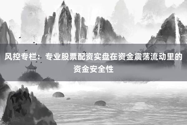 风控专栏：专业股票配资实盘在资金震荡流动里的资金安全性