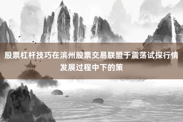 股票杠杆技巧在滨州股票交易联盟于震荡试探行情发展过程中下的策