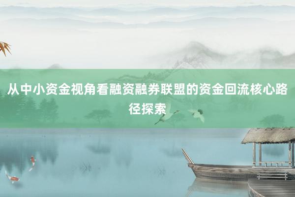 从中小资金视角看融资融券联盟的资金回流核心路径探索