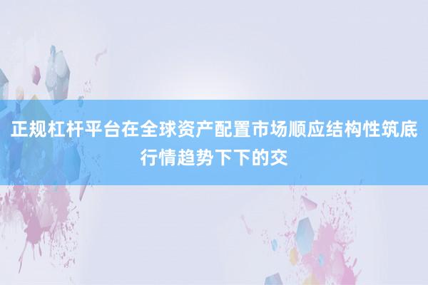 正规杠杆平台在全球资产配置市场顺应结构性筑底行情趋势下下的交