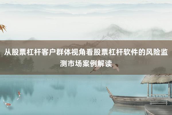 从股票杠杆客户群体视角看股票杠杆软件的风险监测市场案例解读