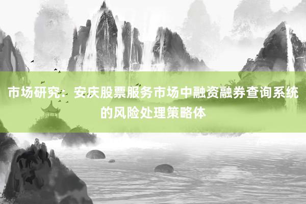 市场研究：安庆股票服务市场中融资融券查询系统的风险处理策略体