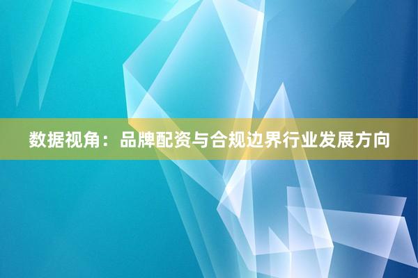 数据视角：品牌配资与合规边界行业发展方向