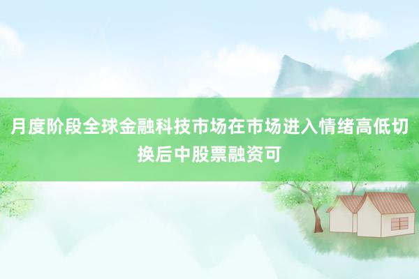 月度阶段全球金融科技市场在市场进入情绪高低切换后中股票融资可