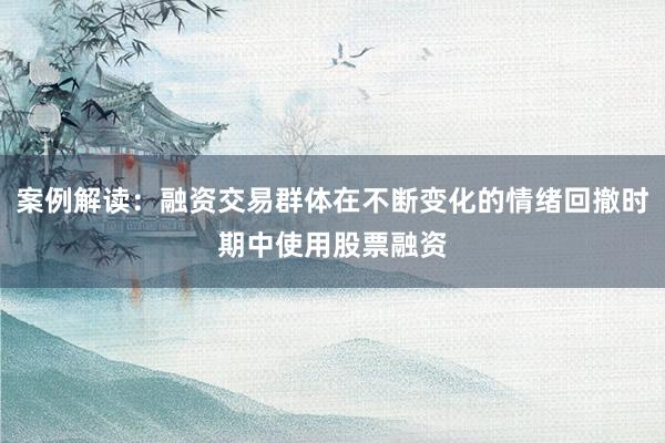 案例解读：融资交易群体在不断变化的情绪回撤时期中使用股票融资