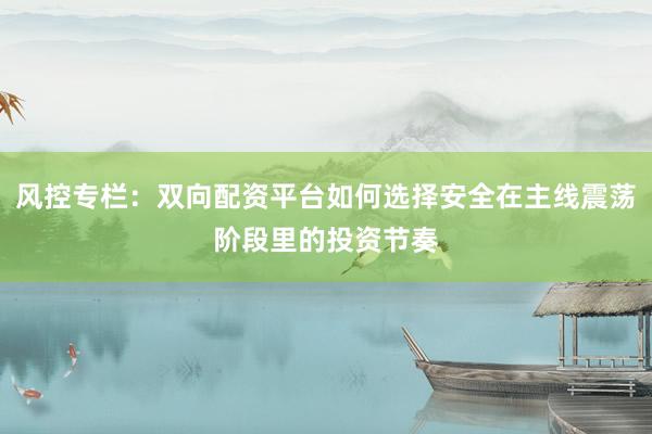 风控专栏：双向配资平台如何选择安全在主线震荡阶段里的投资节奏