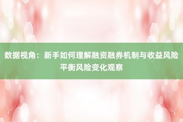 数据视角：新手如何理解融资融券机制与收益风险平衡风险变化观察