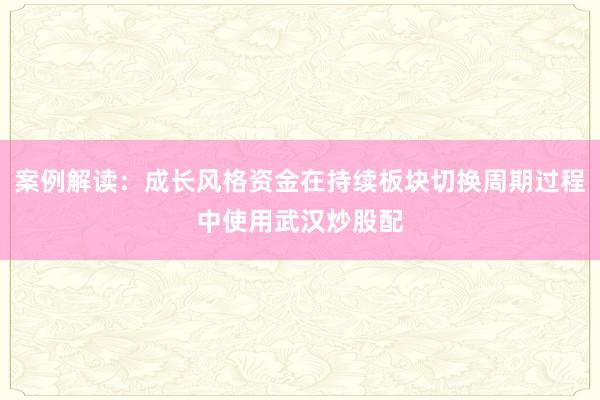 案例解读：成长风格资金在持续板块切换周期过程中使用武汉炒股配
