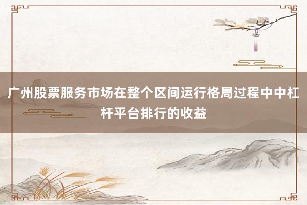 广州股票服务市场在整个区间运行格局过程中中杠杆平台排行的收益