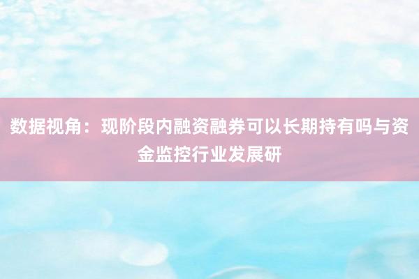 数据视角：现阶段内融资融券可以长期持有吗与资金监控行业发展研