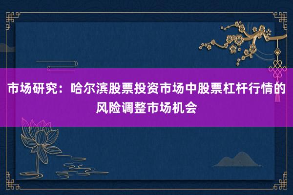 市场研究：哈尔滨股票投资市场中股票杠杆行情的风险调整市场机会