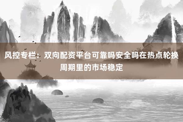 风控专栏：双向配资平台可靠吗安全吗在热点轮换周期里的市场稳定
