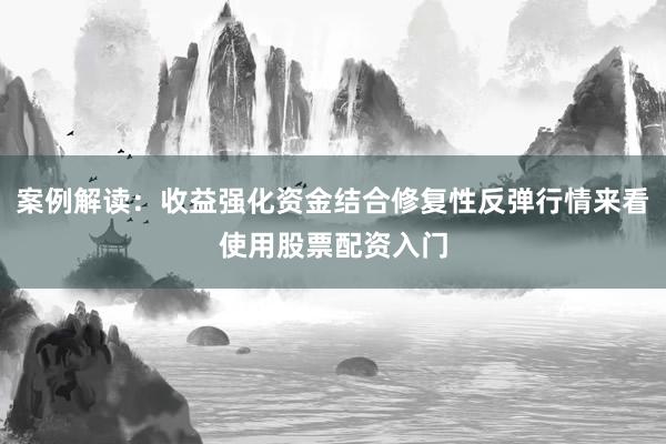案例解读：收益强化资金结合修复性反弹行情来看使用股票配资入门
