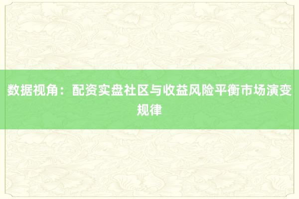 数据视角：配资实盘社区与收益风险平衡市场演变规律