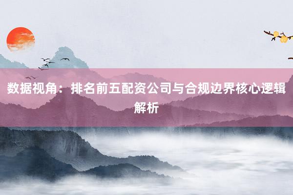 数据视角：排名前五配资公司与合规边界核心逻辑解析