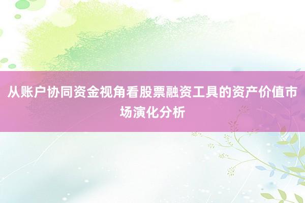 从账户协同资金视角看股票融资工具的资产价值市场演化分析