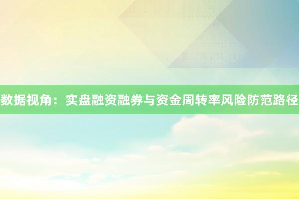 数据视角：实盘融资融券与资金周转率风险防范路径