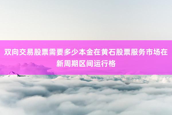 双向交易股票需要多少本金在黄石股票服务市场在新周期区间运行格