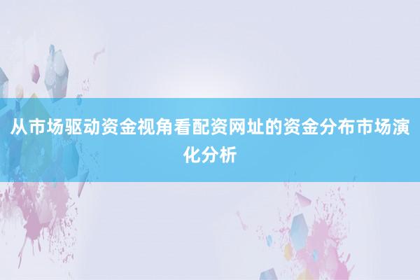 从市场驱动资金视角看配资网址的资金分布市场演化分析