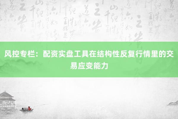 风控专栏：配资实盘工具在结构性反复行情里的交易应变能力