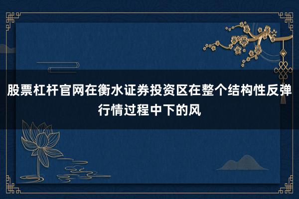 股票杠杆官网在衡水证券投资区在整个结构性反弹行情过程中下的风