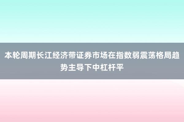 本轮周期长江经济带证券市场在指数弱震荡格局趋势主导下中杠杆平