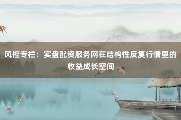 风控专栏:实盘配资服务网在结构性反复行情里的收益成长空间
