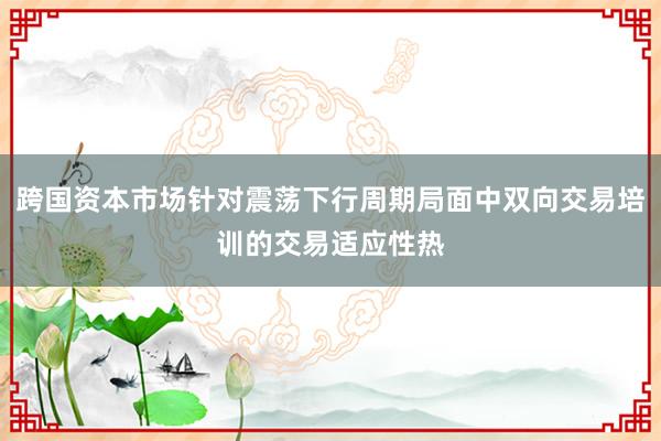 跨国资本市场针对震荡下行周期局面中双向交易培训的交易适应性热