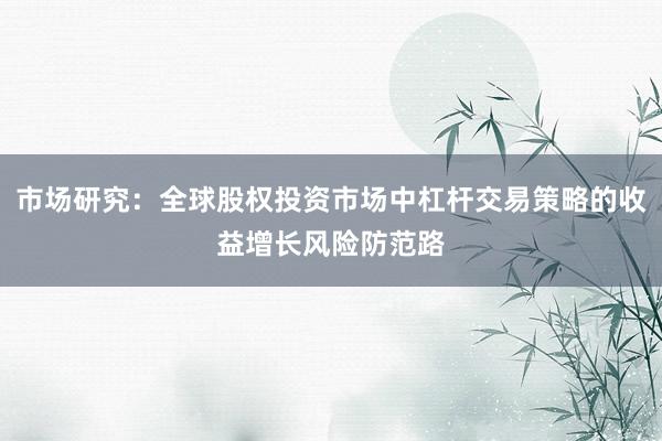 市场研究：全球股权投资市场中杠杆交易策略的收益增长风险防范路