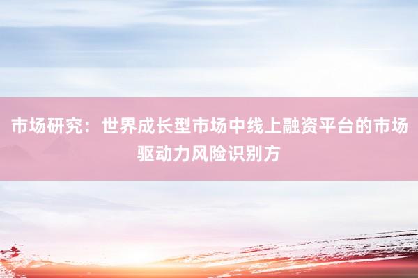 市场研究：世界成长型市场中线上融资平台的市场驱动力风险识别方