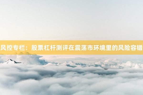 风控专栏：股票杠杆测评在震荡市环境里的风险容错