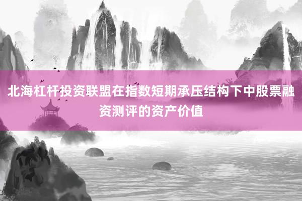 北海杠杆投资联盟在指数短期承压结构下中股票融资测评的资产价值