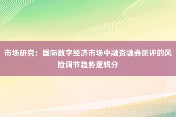 市场研究：国际数字经济市场中融资融券测评的风险调节趋势逻辑分