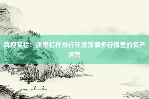 风控专栏：股票杠杆排行在震荡偏多行情里的资产运营