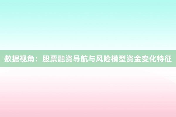 数据视角：股票融资导航与风险模型资金变化特征