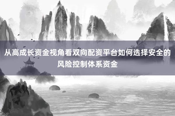 从高成长资金视角看双向配资平台如何选择安全的风险控制体系资金