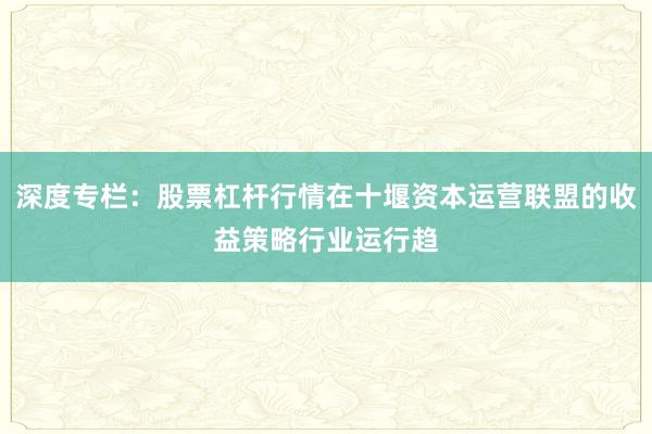 深度专栏：股票杠杆行情在十堰资本运营联盟的收益策略行业运行趋