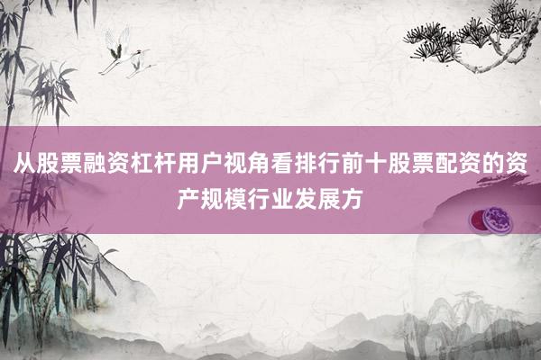 从股票融资杠杆用户视角看排行前十股票配资的资产规模行业发展方