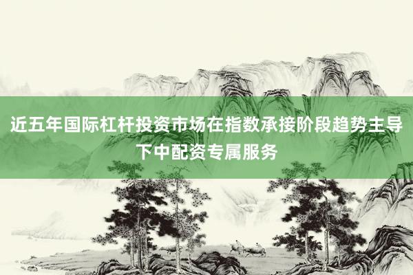 近五年国际杠杆投资市场在指数承接阶段趋势主导下中配资专属服务
