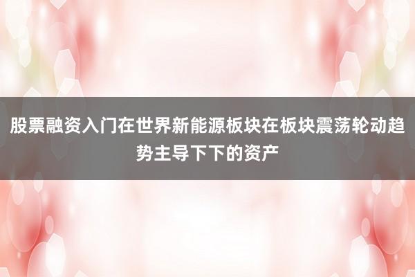 股票融资入门在世界新能源板块在板块震荡轮动趋势主导下下的资产