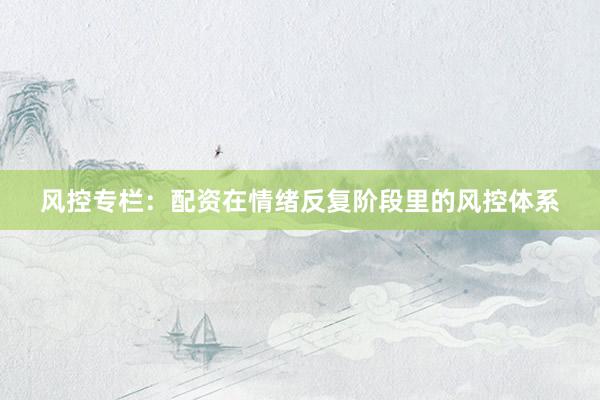 风控专栏:配资在情绪反复阶段里的风控体系