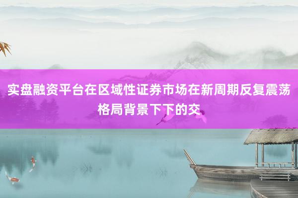 实盘融资平台在区域性证券市场在新周期反复震荡格局背景下下的交