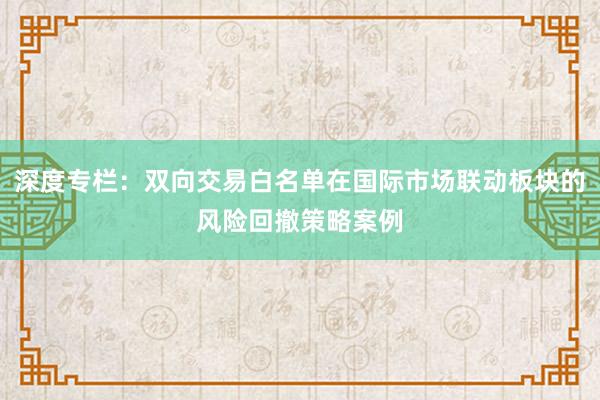 深度专栏：双向交易白名单在国际市场联动板块的风险回撤策略案例