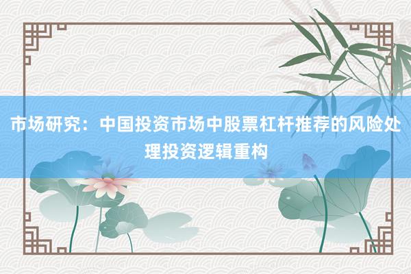 市场研究：中国投资市场中股票杠杆推荐的风险处理投资逻辑重构