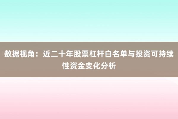 数据视角:近二十年股票杠杆白名单与投资可持续性资金变化分析