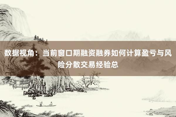 数据视角：当前窗口期融资融券如何计算盈亏与风险分散交易经验总