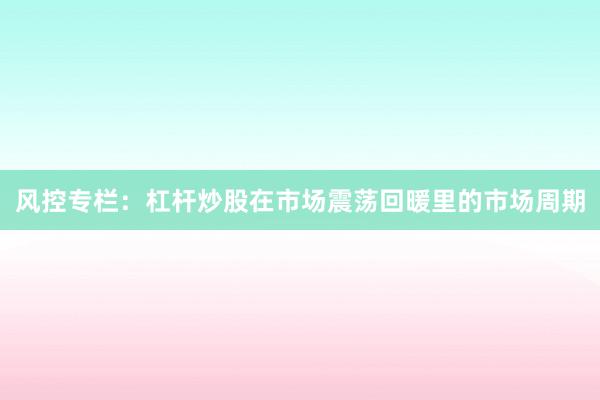 风控专栏：杠杆炒股在市场震荡回暖里的市场周期